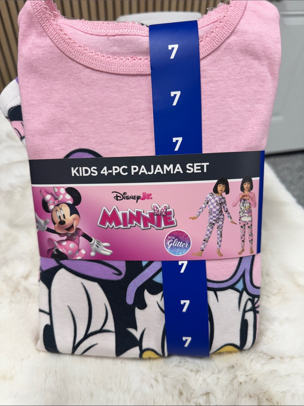 Girls' 4-Piece Pink Pajama Set - Size 7